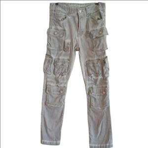 First Row  Gray Denim Cargo  Pants. Size 30/32. Great For School.